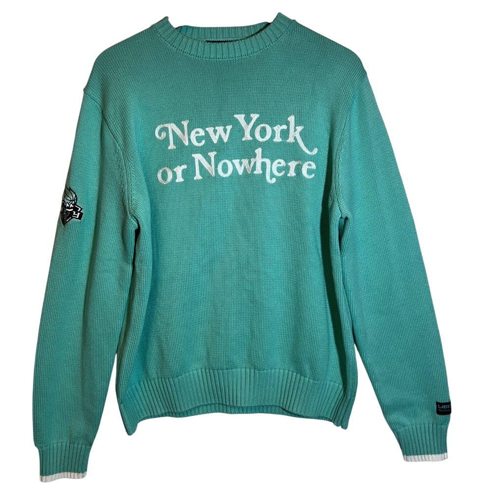 New York or Nowhere X WNBA Liberty Motto Sweater in Seafoam Green, Adult Medium - Picture 3 of 16
